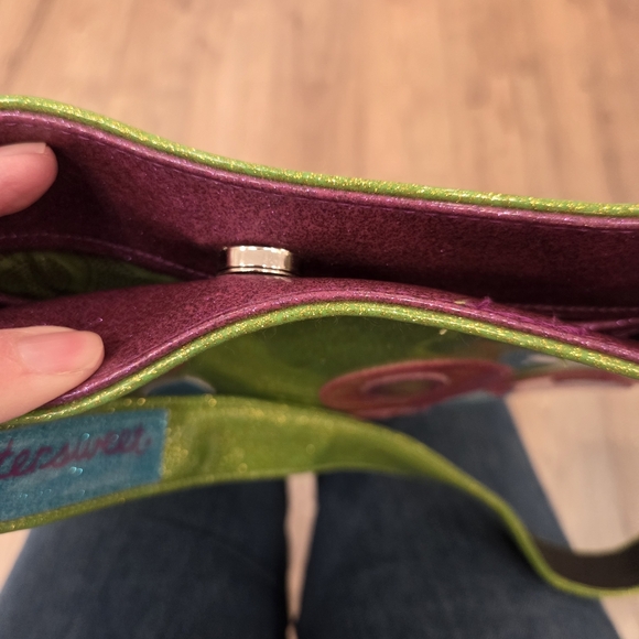 Glittersweet Floral Crossbody bag Green Glitter Flower Power - Picture 5 of 11